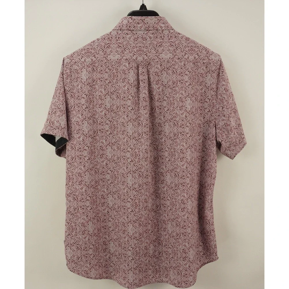 7 Diamonds Track Stars Woven Stretch Performance Button Shirt Mens XL Geometric - Picture 2 of 8